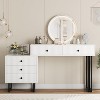 Jojoka Vanity Desk with Mirror and 3-Color LED Lights, Adjustable Brightness, 5 Drawers, Modern Makeup Table for Bedroom - 3 of 4