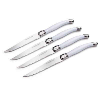 Farberware 4pc Laguiole Steak Knife Set White/Silver