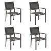 Sonkuki Outdoor Stacking Dining Chairs with breathable textile fabric - 2 of 4