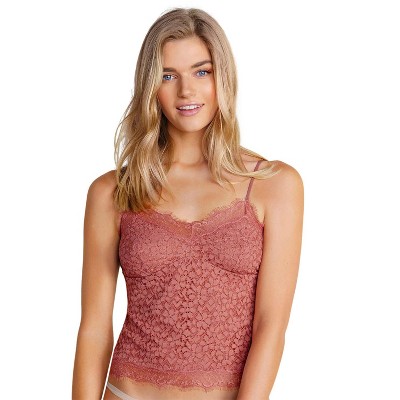 Leonisa Triangle lace bralette with buttonhole cutout - Pink M