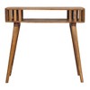 Console Table, Solid Wood, Light Brown Finish with Open Storage and Tapered Legs - 2 of 4