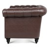 Dolonm Modern 1-Seater Sofa: Black PU Leather, 220LB Capacity, Birch Legs & Staggered Tufting Study/Bedroom Essential - 4 of 4