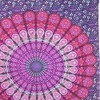HomeRoots 80" X 56" Purple Pink And White Mandala Cotton Hanging Tapestry - 4 of 4