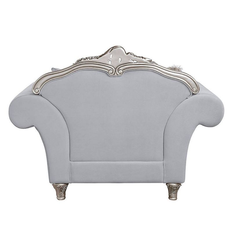 62&#34; Pelumi Accent Chair Light Gray Linen Platinum Finish - Acme Furniture, 2 of 7