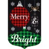 Checkered Ornaments Christmas Burlap Garden Flag Merry & Bright 18" x 12.5" Briarwood Lane - 3 of 4