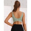 Allegra K Women's V-Neck Integrated Cup Sports Bra Push-Up Comfortable Double Straps Tank Tops - 2 of 4