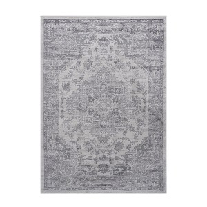 ChicFurnit Rug PAYAS CollectionIndoorKid and Pet Friendly Stain Resistant Non Shedding for Modern Homes, Silver, 77.5"*6.3"*6.3" - 1 of 4