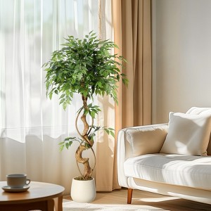 Whizmax 4/5/6ft Ficus Artificial Trees, Lifelike Faux Tree, Green Lush Fake Ficus Tree Artificial Plants for Living Room Indoor Outdoor Modern Decor - 1 of 4