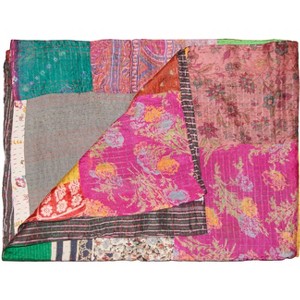 Taj Hotel Kantha Silk Blend Throw | 50"x70" | A - 1 of 4