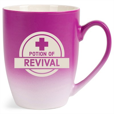 100 North Magic Potion 10 Ounce Pink and White Two Toned Ombre, Comfortably Fits Your Hands, Ceramic Tea Coffee Cup Mug, Potion of Revival