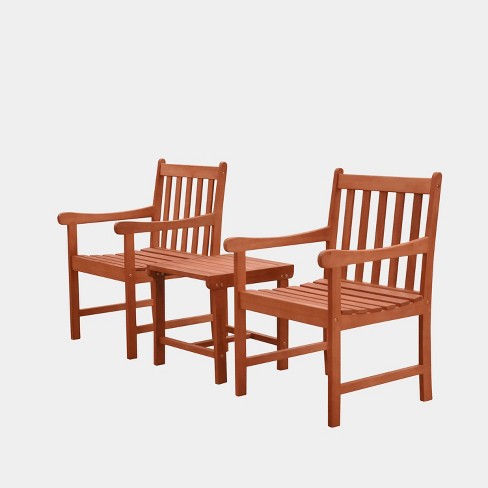 Malibu Outdoor Patio 3pc Wood Dining Set Target