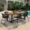 Christopher Knight Home Pablo 7 Pieces Outdoor Modern Dining Set with Stackable Chair - 2 of 4