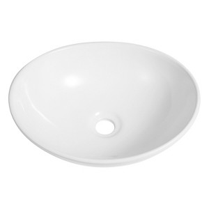 JONATHAN Y Cascade 16 in. W x 13.5 in. D Modern Minimalist Oval Ceramic Bathroom Vessel Sink - 1 of 4