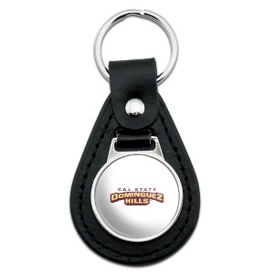 California State University Dominguez Hills Secondary Logo Black Leather Keychain - 1 of 4