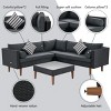 4 Pieces L-Shaped Wicker Patio Sofa Set,PE Rattan Garden Furniture Sets,Outdoor Sectional Sofa Couch with Cushions and Coffee Table-Coolbibila - 3 of 4