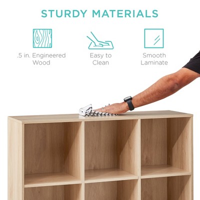 Light Oak 36" 9-Cube Storage Organizer with Removable Panels
