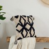 16" Handwoven Cotton Throw Pillow Cover with Tufted designs and Side Tassels - 2 of 4