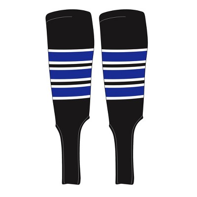 MK Socks Traditional Baseball Stirrups Pattern C-7 Black, White, Royal