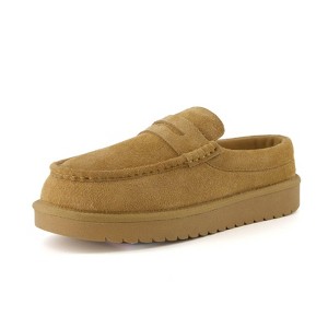 CUSHIONAIRE Ollie Cozy Genuine Suede Clogs for Women, Comfortable Slip-On Mule Loafers with Faux Fur Lining, Memory Foam Cushioning - 1 of 1
