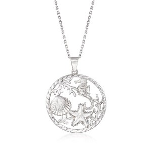 Ross-Simons Sterling Silver Sea Life Pendant Necklace - 1 of 4