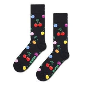 Happy Socks Adult Men and Women Crew Cherry Fruits Food Socks in sustainable materials - Pair of socks in different size and colors - 1 of 4
