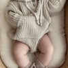 MyKids-USA  Baby Solid Color Knitted Hooded Triangle Onesies - 3 of 4