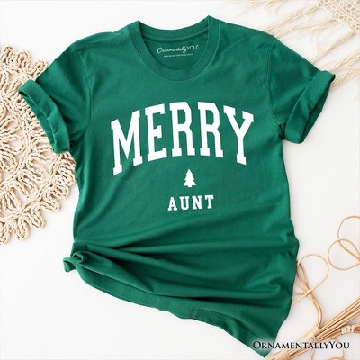 Merry Aunt Retro Christmas T-Shirt, Matching Family Holiday Tee | OrnamentallyYou