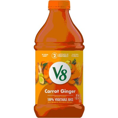 V8 Carrot Ginger 100% Vegetable Juice, 46 fl oz Bottle (Pack of 2)