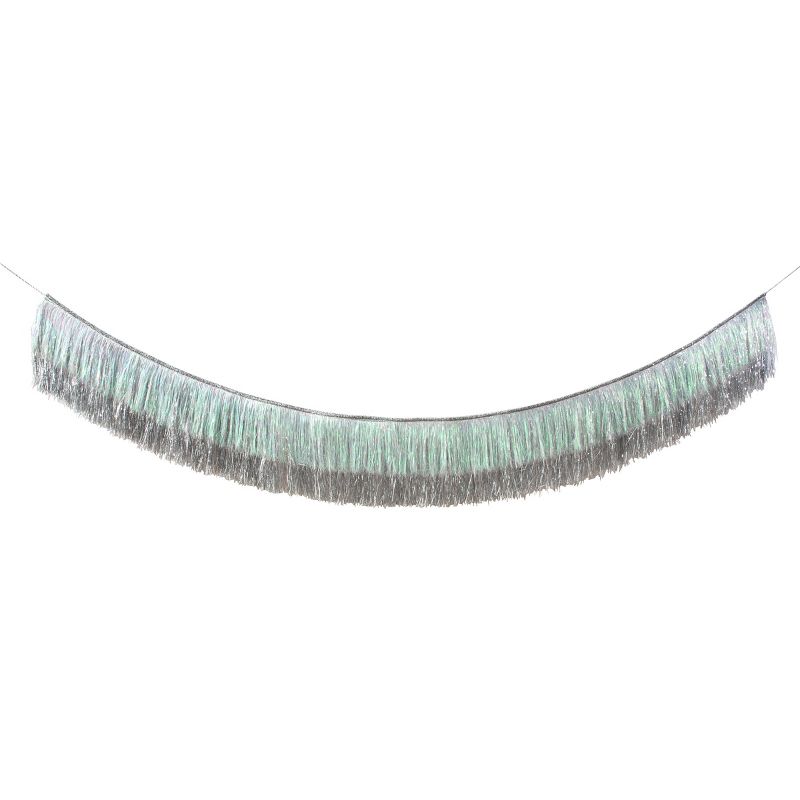 Meri Meri Silver Iridescent Tinsel Fringe Garland (10' with excess cord - Pack of 1), 3 of 7