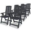 vidaXL Set of 6 Reclining Patio Chairs – Perfect for Garden, Outdoor, Patio – Made of Durable, Easy-to-Clean, Weather-Resistant Plastic – Anthracite - 2 of 4