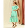 Allegra K Women's Off Shoulder Ruffle Lace Insert High Waist Short Sleeve Flowy Maxi Dress - 4 of 4
