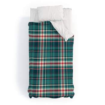 Twin Extra Long Avenie Winter Plaid 1 Polyester Duvet Cover + Pillow Shams Blue - Deny Designs