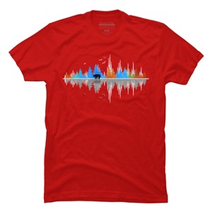 Men's Design By Humans Sounds of Nature Color Tree Notes By NomAdartStudio T-Shirt - 1 of 2