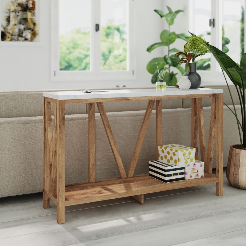 Emma and Oliver Modern Farmhouse Entryway Console Accent Table, 4 of 12