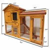 Bencmate Spacious Two ,Tier Design Chicken Coops Rabbits for Playground Garden, Brown, (55.5"*17.7"*33") - 2 of 3