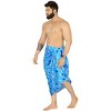LA LEELA Men's Patriotic 4th of July USA Flag Swimwear Summer Sarong Swim Trunk Pareo Beach Wrap One Size Sea Allover Stars - 3 of 4