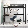 Streamdale Twin Size Loft Metal&MDF Bed with Desk and Shelf, Black - 3 of 4