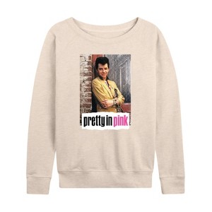 Women's - Pretty in Pink - Duckie and Blane Lightweight French Terry Wide Neck Long Sleeve Shirt - 1 of 4