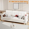 Couches for Living Room, 83'' Minimalist Comfy Teddy Fleece Small Sofa with Convenient Side Pockets - 4 of 4