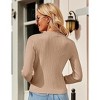 Coolmee Women's Cropped Cardigan Knit ShrugsTops V Neck Button Down Sweaters - 3 of 4