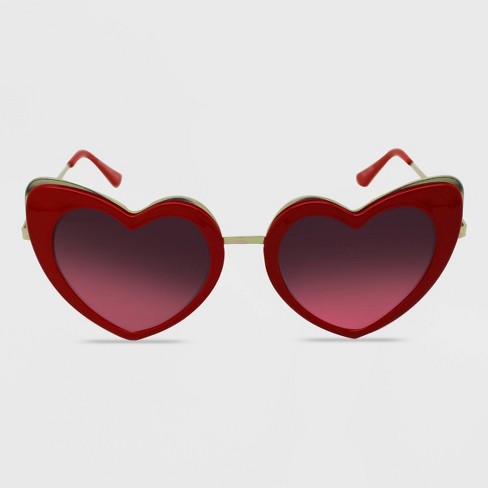 Women's Heart Sunglasses - Wild Fable™ Red : Target