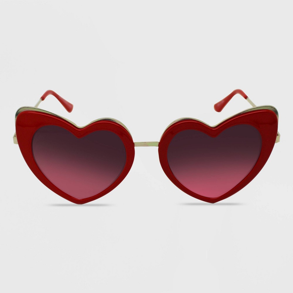 Photos - Sunglasses Women's Heart  - Wild Fable™ Red pink