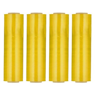 PSBM 4 Rolls Tinted Yellow, 18 in. x 1500 Ft. 80 Gauge, Cast Hand Pallet Stretch Wrap