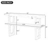 PAGED Mediterranean Narrow Console Table with Marble-Effect Top, Retro Entryway Table with Open Shelf, 2-Tier Storage Sofa Table for Entryway - 3 of 4
