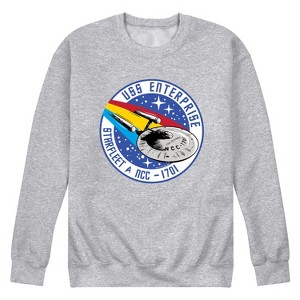 Men's - Star Trek - Enterprise Mission Patch Graphic Fleece Sweatshirt - 1 of 4