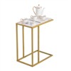 Slickblue Modern Marble Style Top C Side Table, Compact End Table for Small Spaces, Coffee, Laptop, or Decor - 4 of 4