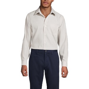 Lands' End Men's Solid No Iron Supima Pinpoint Straight Collar Dress Shirt - 1 of 4