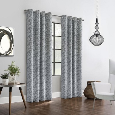Thermaplus Patricia Blackout Providing Absolute Privacy Minimal Look to Any Room Grommet Curtain Panel 52" x 84" Silver