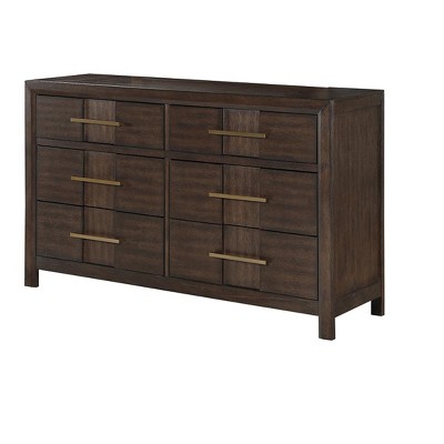Modern Style 6-Drawer Dresser Made with Wood in Walnut(Includes Dresser Only) same as G150108532 (NJ inventory)