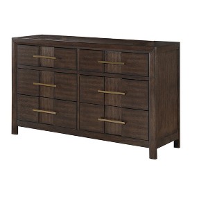 Modern Style 6-Drawer Dresser Made with Wood in Walnut(Includes Dresser Only) same as G150108532 (NJ inventory) - 1 of 1